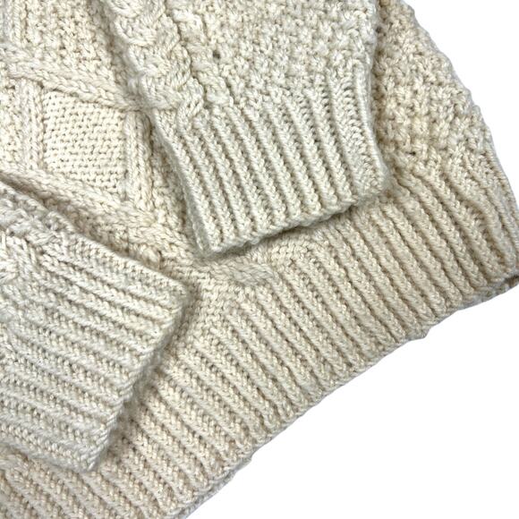 Carraig Donn Sweater Hand Knit Ireland Cable Knit Zip Cardigan Wool Women's XL - Picture 8 of 12